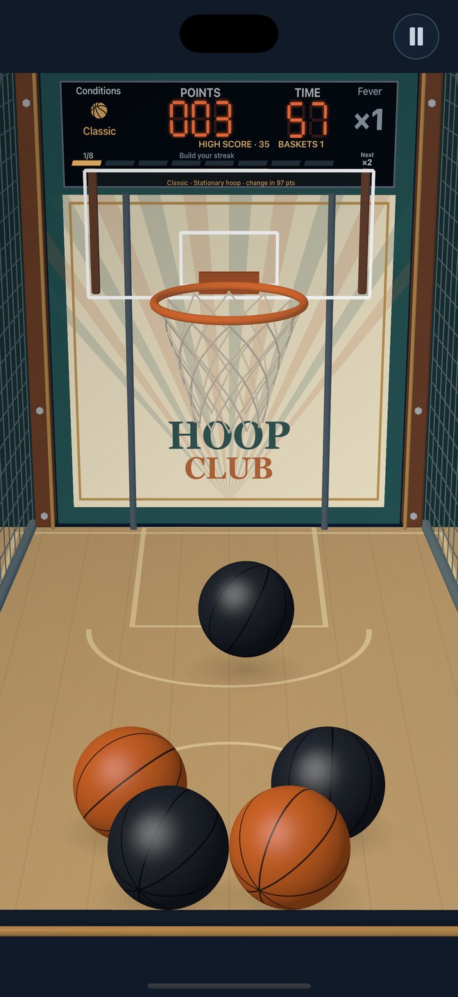 Hoop Fever's Classic machine during a Play round